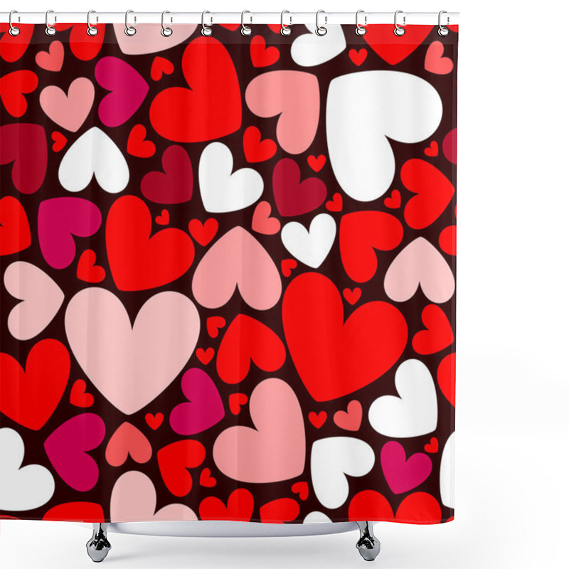 Personality  Seamless Pattern With Hearts Shower Curtains