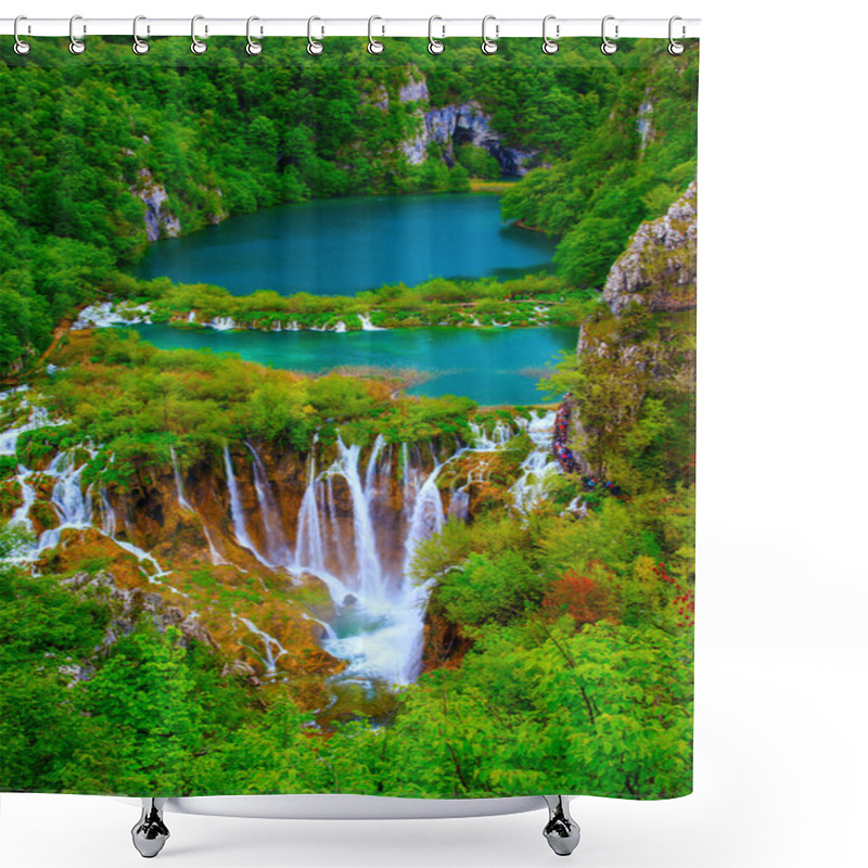 Personality  Waterfalls In Plitvice National Park Shower Curtains