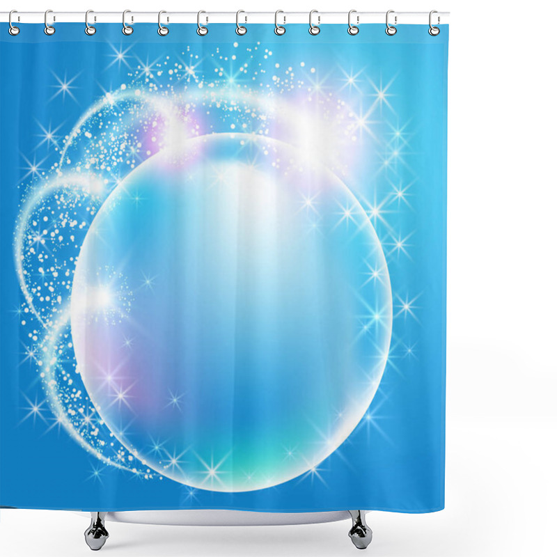 Personality  Sphere Surrounded By Sparkling Fireworks And Stars Shower Curtains