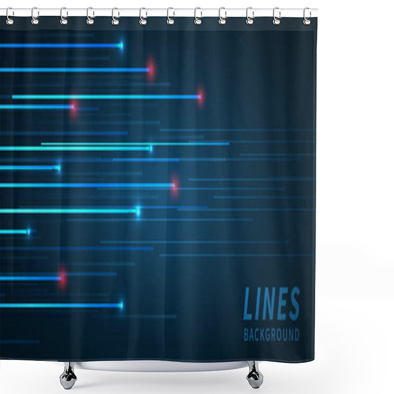 Personality  Abstract Technology Geometric Overlapping Hi Speed Line Movement Design Background With Copy Space For Text. Vector Illustration Shower Curtains