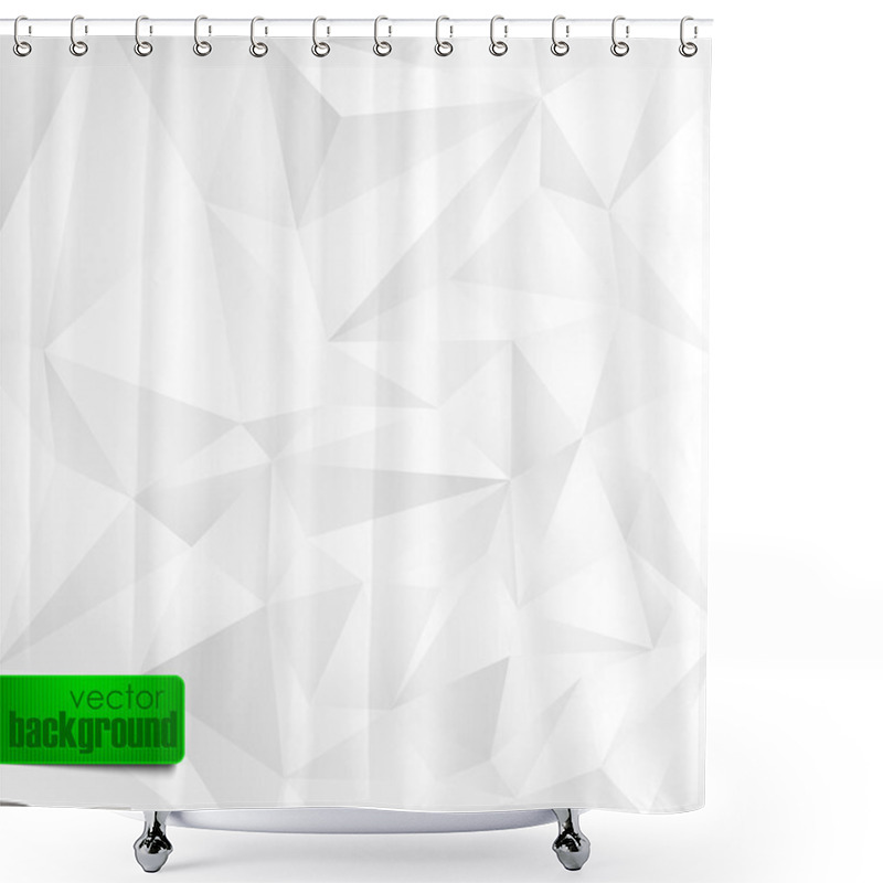 Personality  Abstract Background With White Triangles Shower Curtains