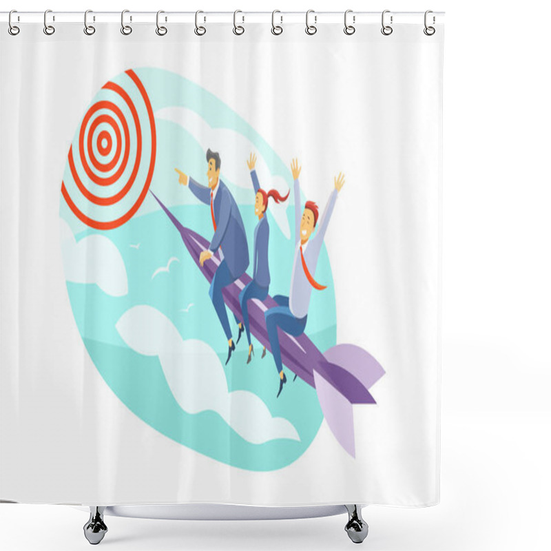 Personality  Team, Goal, Motivation, Startup, Leadership, Business Concept Shower Curtains