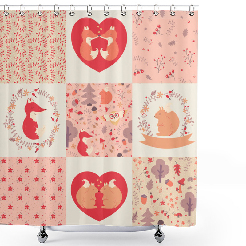 Personality  Baby Girl Patterns And Illustrations. Shower Curtains