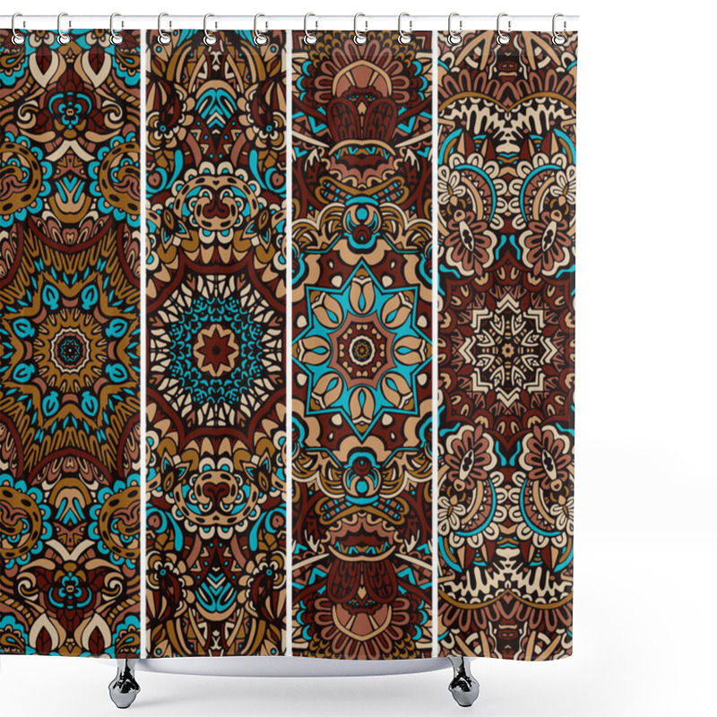 Personality  Ethnic Seamless Pattern. Geometric Ornament Background. Hand Drawn Fabric. Shower Curtains