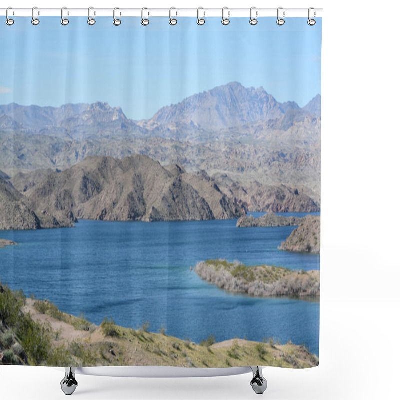 Personality  Beautiful View Of Lake Mohave On The Arizona Nevada Border, In The Lake Mead National Recreation Area. Mohave County, Arizona USA Shower Curtains