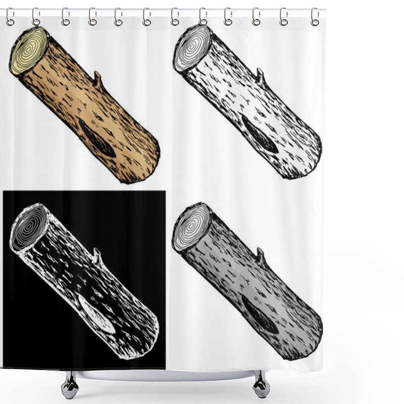 Personality  Wood Log Shower Curtains