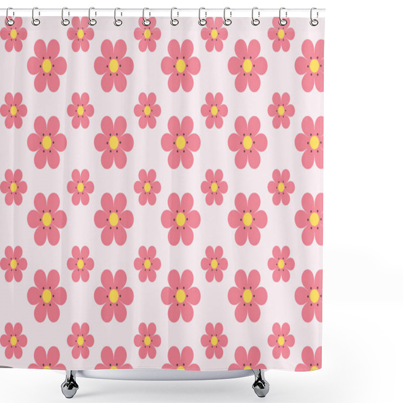 Personality  Pattern Of Red Flowers. Vector Illustration. Shower Curtains