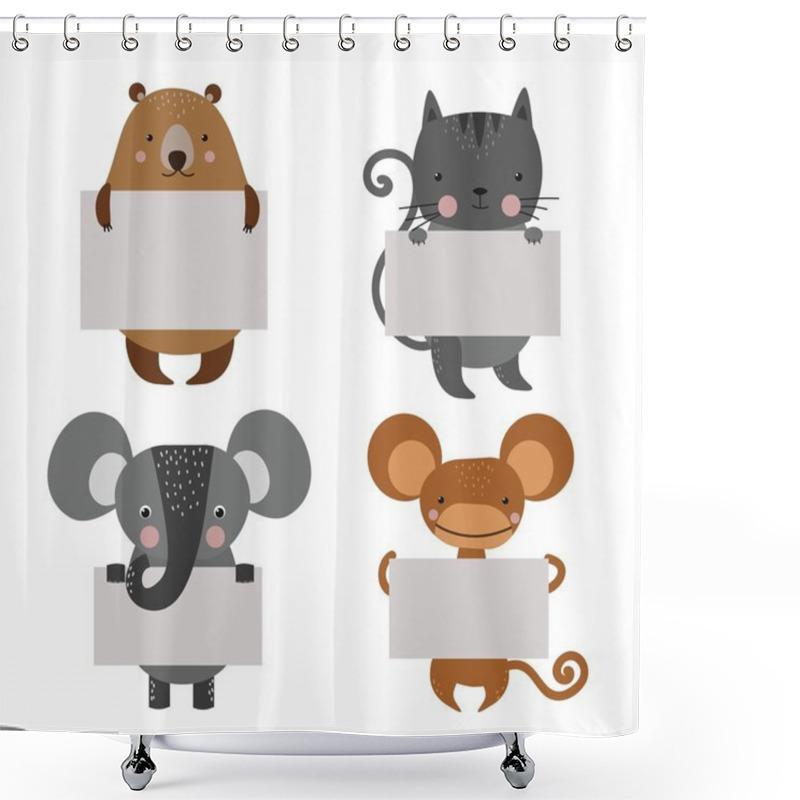 Personality  Wild Animals Zoo Banners Shower Curtains