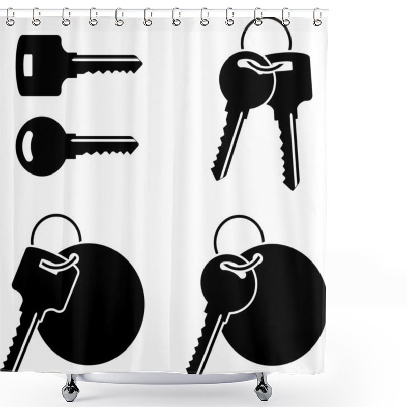 Personality  Set Of Keys Shower Curtains