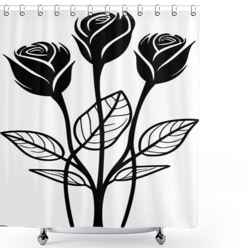 Personality  Roses - High Quality Vector Logo - Vector Illustration Ideal For T-shirt Graphic Shower Curtains