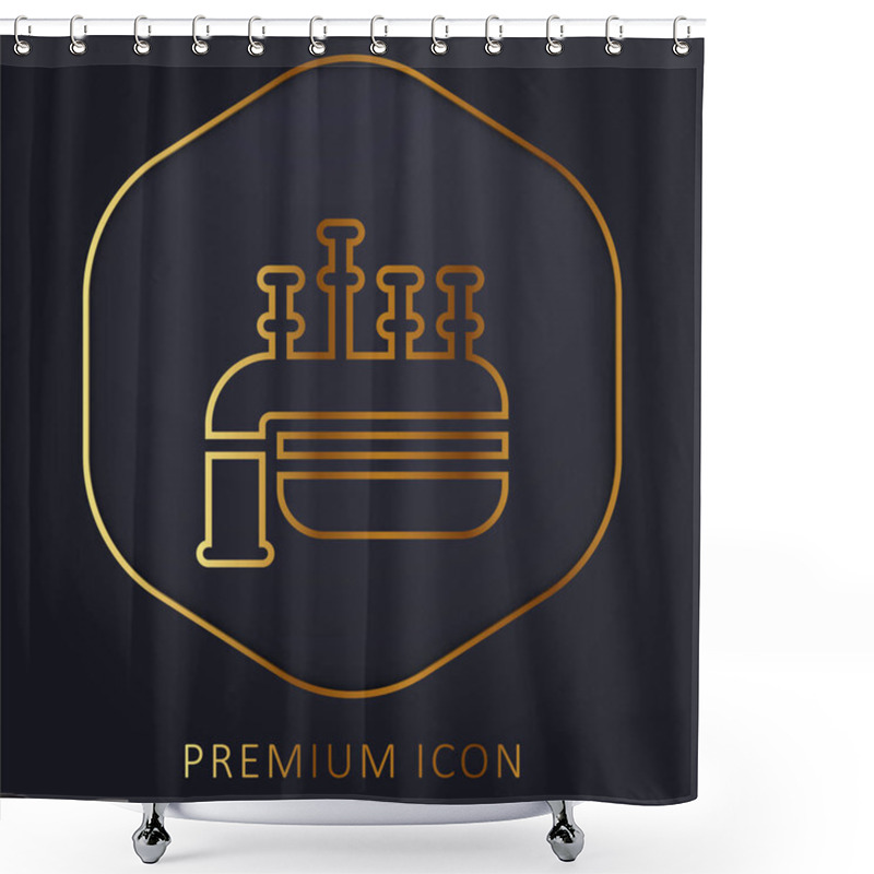 Personality  Bagpipe Golden Line Premium Logo Or Icon Shower Curtains