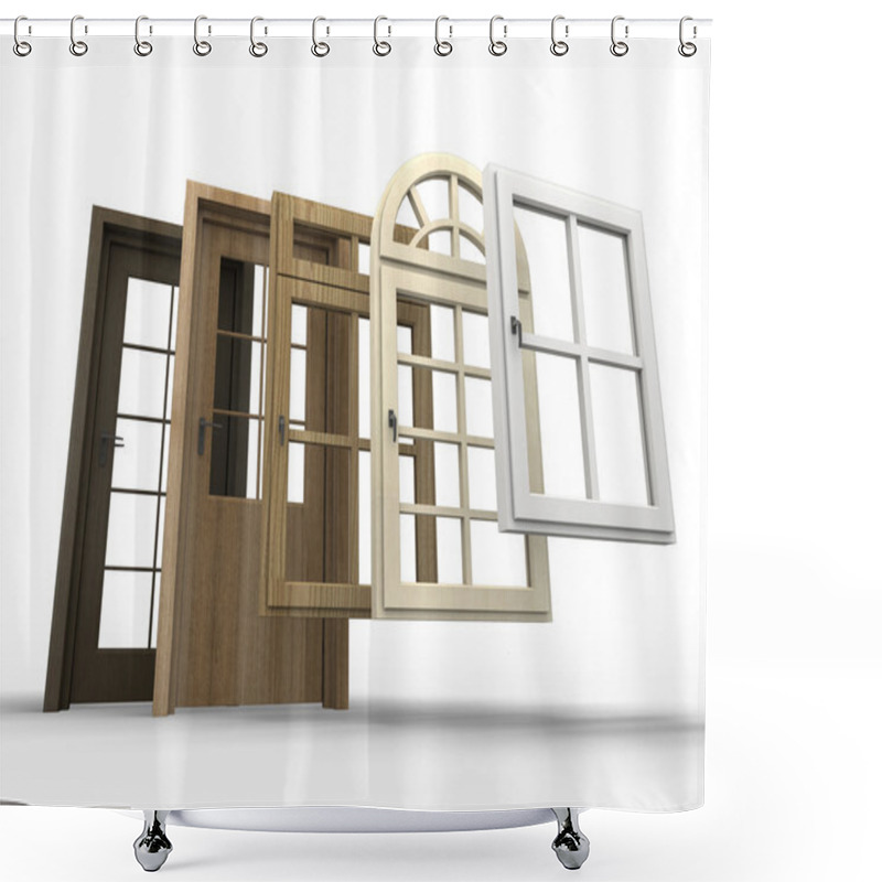 Personality  Doors And Windows Selection Shower Curtains