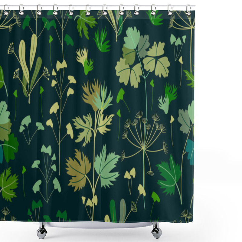 Personality  Summer Herbs, Flowers And Branches. Shower Curtains