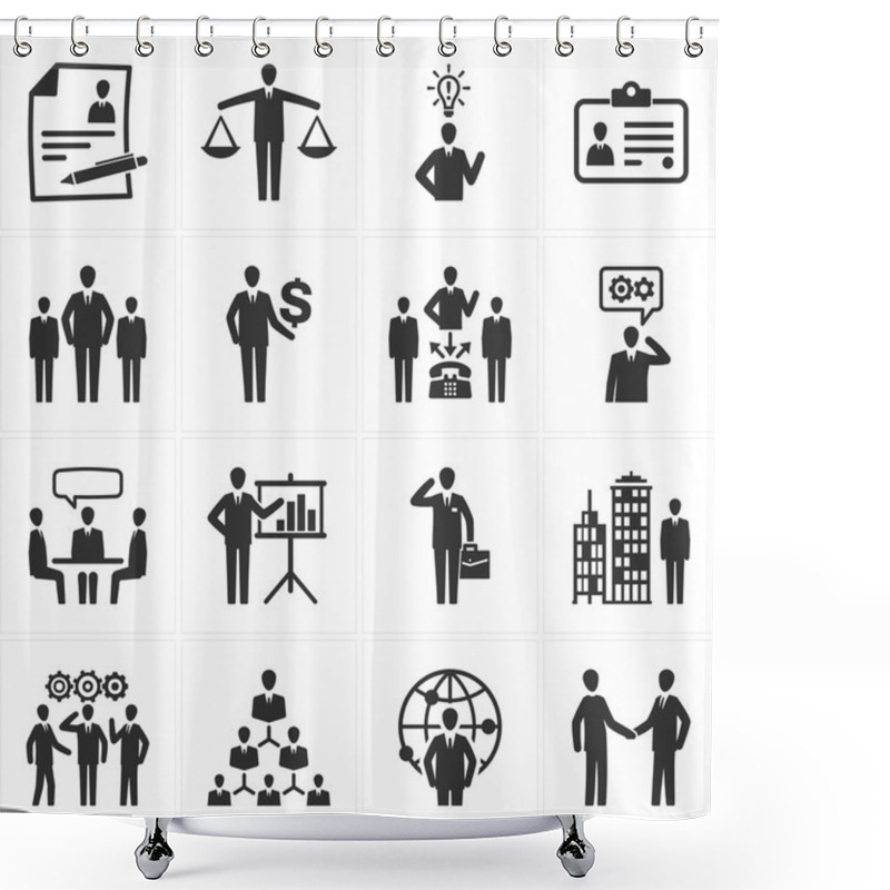 Personality  Management And Human Resource Icons Shower Curtains