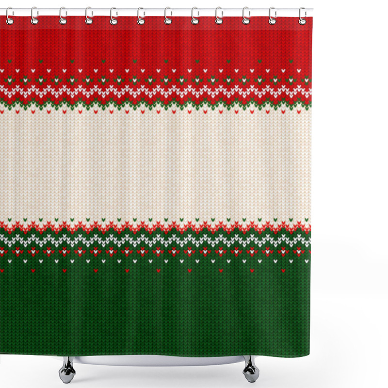 Personality  Ugly Sweater Merry Christmas Party Ornament Background Seamless Pattern Shower Curtains