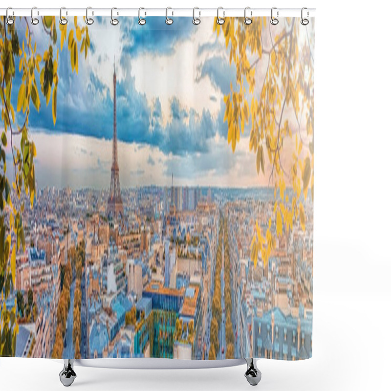 Personality  Paris City Panorama In Autumn Shower Curtains