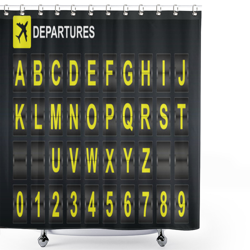 Personality  Alphabet In Airport Arrival And Departure Display Style Template.  Shower Curtains