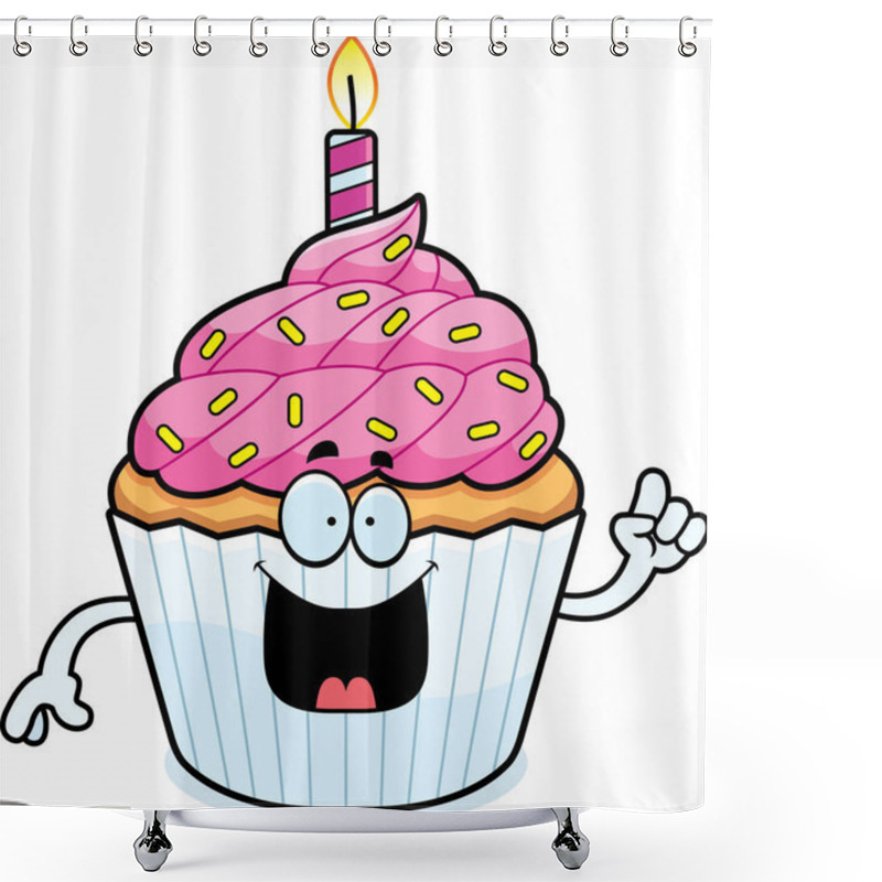 Personality  Cartoon Birthday Cupcake Idea Shower Curtains