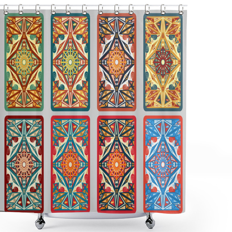 Personality  Set Retro Cards Shower Curtains