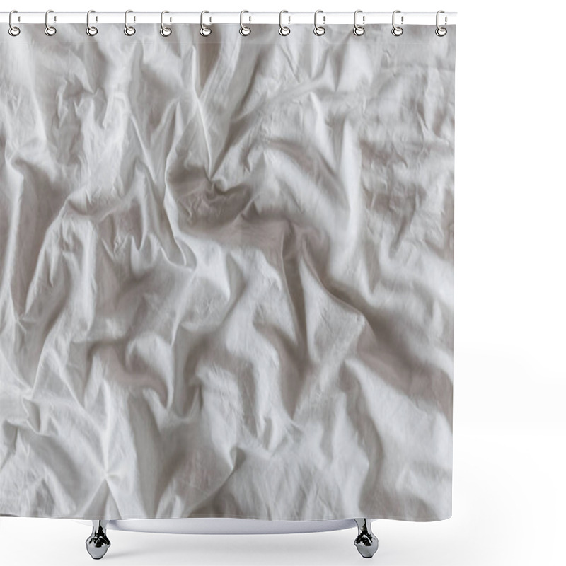 Personality  Background Of White Wrinkled Cotton Blanket Shower Curtains