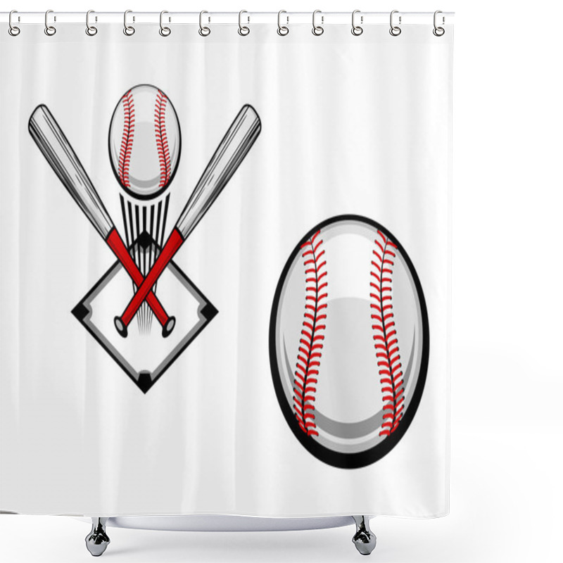 Personality  Baseball Emblem Shower Curtains