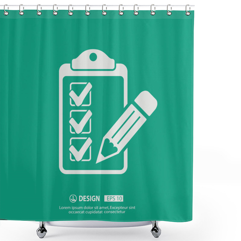 Personality  Pictograph Of Checklist Icon Shower Curtains