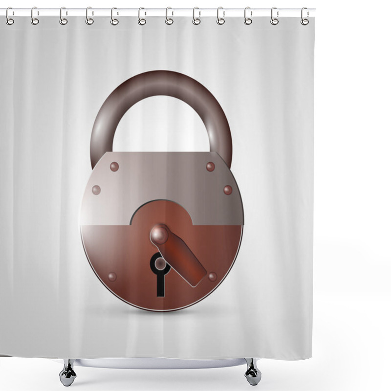 Personality  Lock Icon On Light Grey Background Shower Curtains