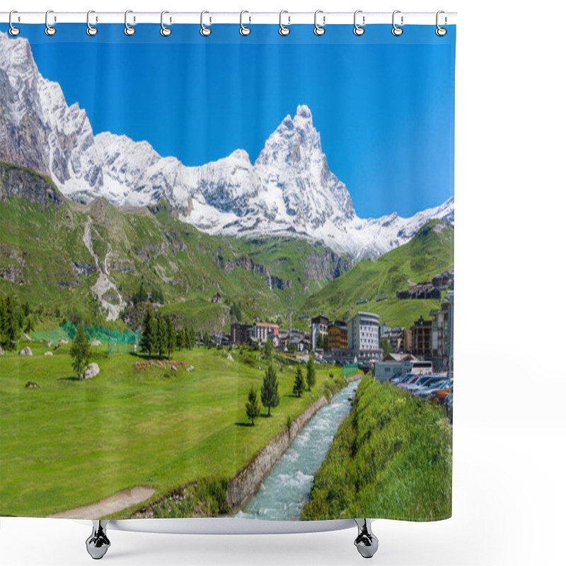 Personality  Idyllic Morning View At Breuil Cervinia With The Matterhorn, Valtournenche, Aosta Valley, Italy. Shower Curtains