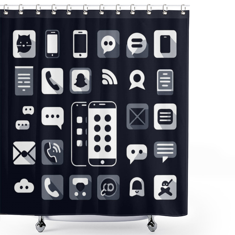 Personality  Special Flat Ui Icons For Web And Mobile Applications Trendy Multimedia Icons Elegant And Professional Pack Of Vectorized Icons Web Icons Set Universal Icons Set In Thin Line Style Icons In Flat Style Shower Curtains