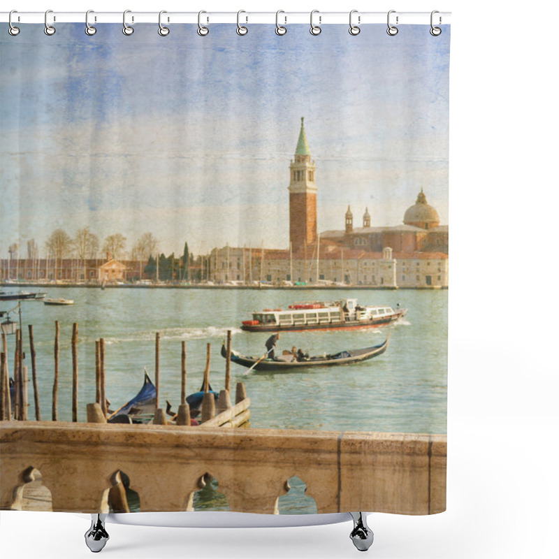 Personality  Grand Canal In Venice, Italy, Artwork In Painting Style Shower Curtains