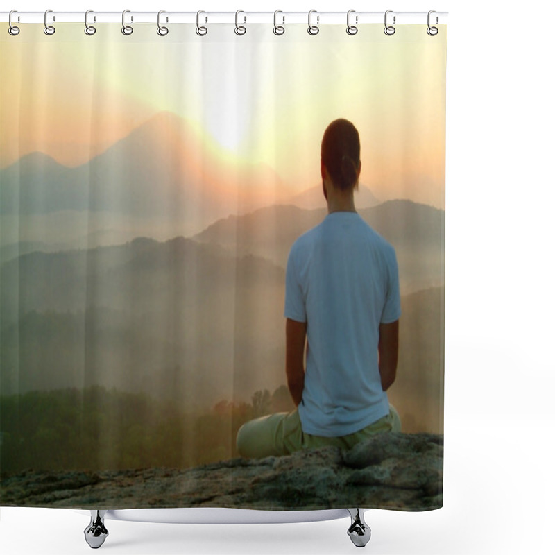 Personality  Meditation At Sunrise Shower Curtains