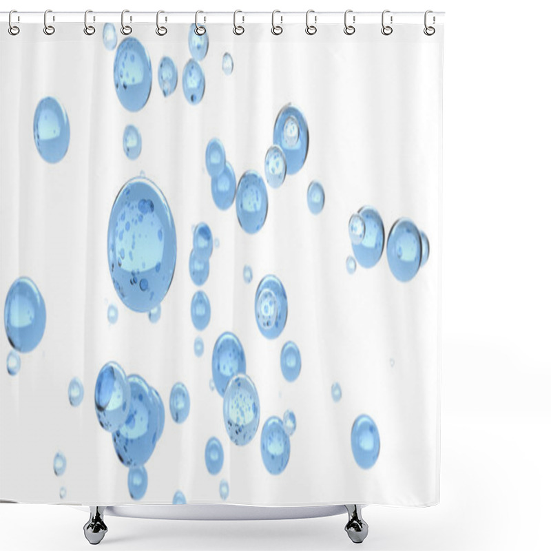 Personality  3D Rendering Of Blue Water Bubbles Shower Curtains