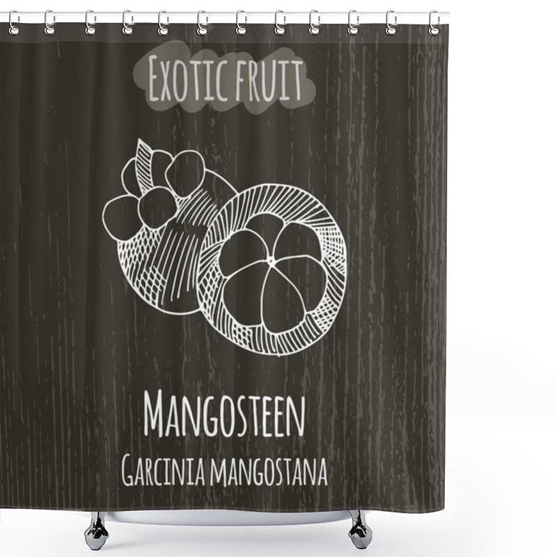 Personality  Hand Drawing Illustration Of Mangosteen. Garcinia Mangostana. Shower Curtains