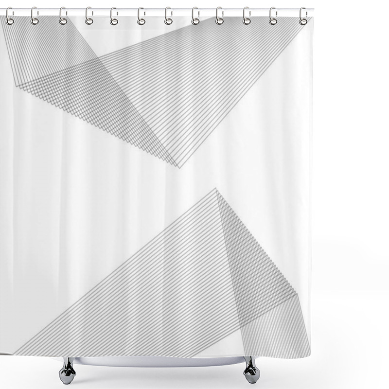 Personality  Design Element Poligonal From Many Parallel Lines32 Shower Curtains