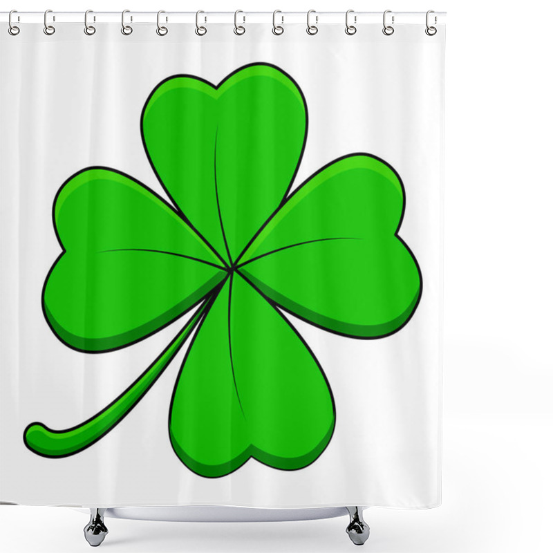 Personality  Four Leaf Clover Design Isolated On White Background Shower Curtains