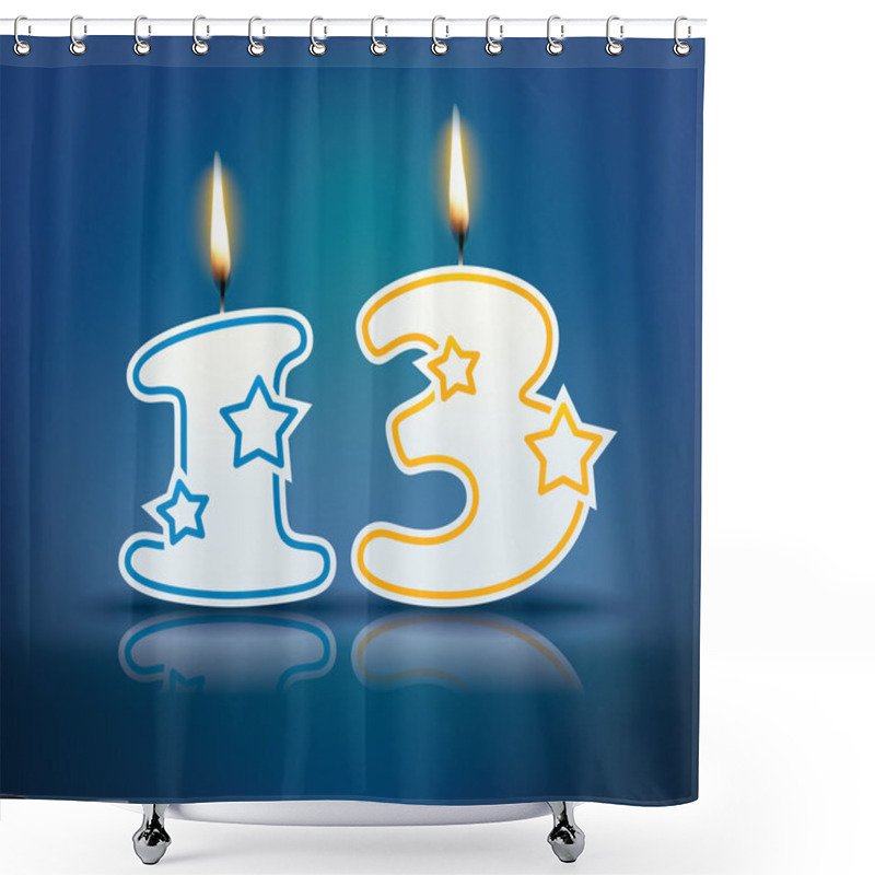 Personality  Birthday Candle Number 13 Shower Curtains