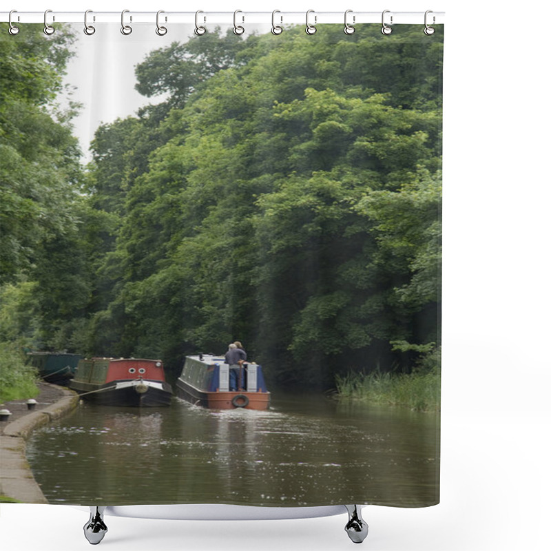 Personality  Barge On Grand Union Canal Shower Curtains