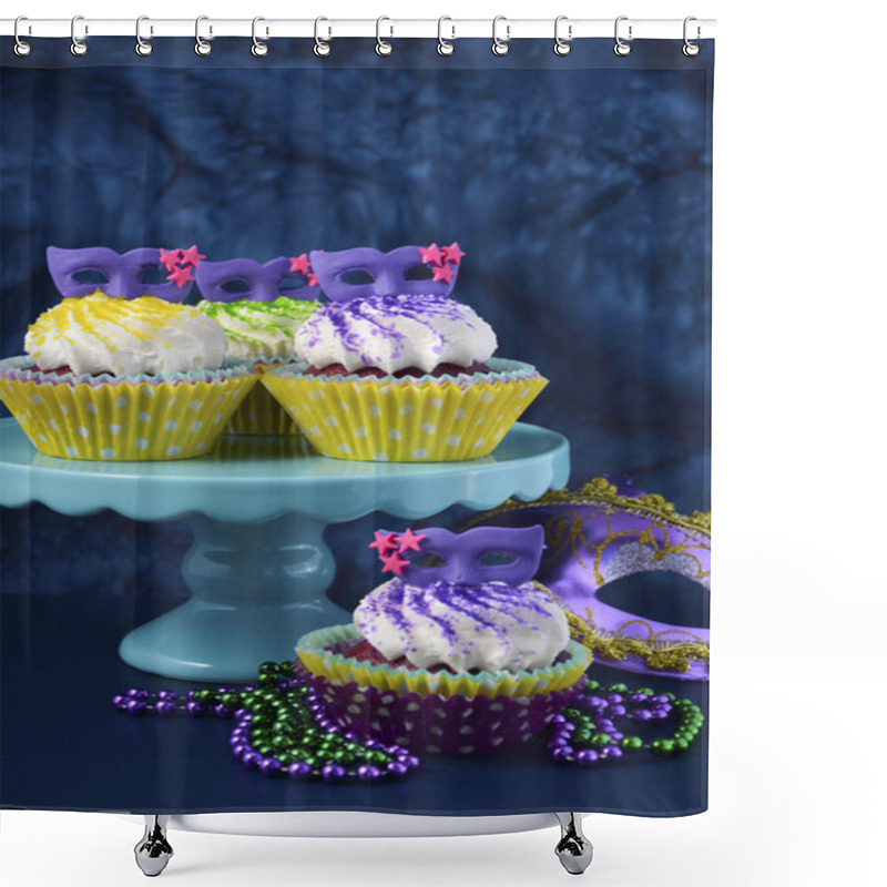 Personality  Mardi Gras Cupcakes Shower Curtains