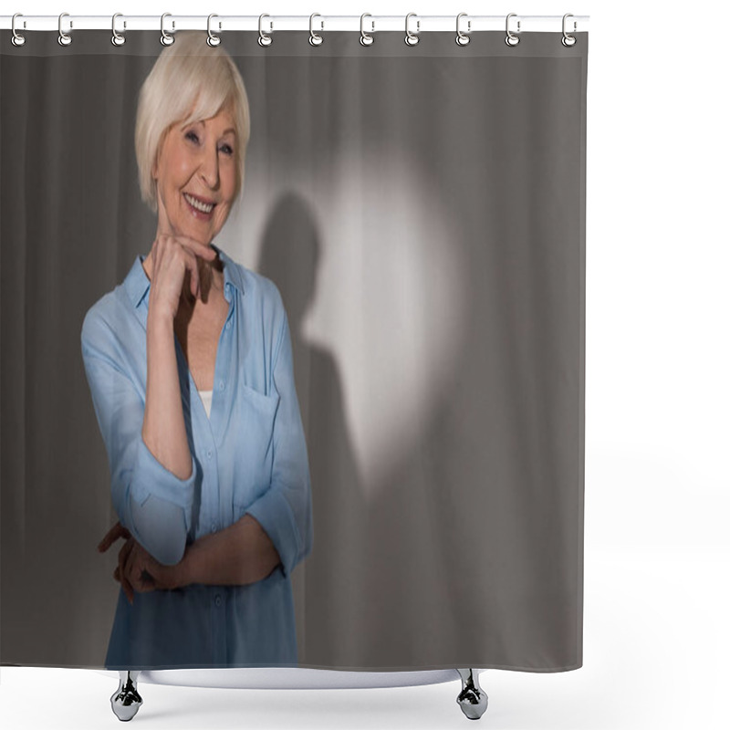 Personality  Woman With Heart Shaped Shadow  Shower Curtains