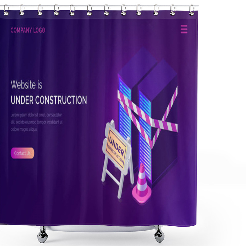 Personality  Website Under Construction, Maintenance Work Error Shower Curtains