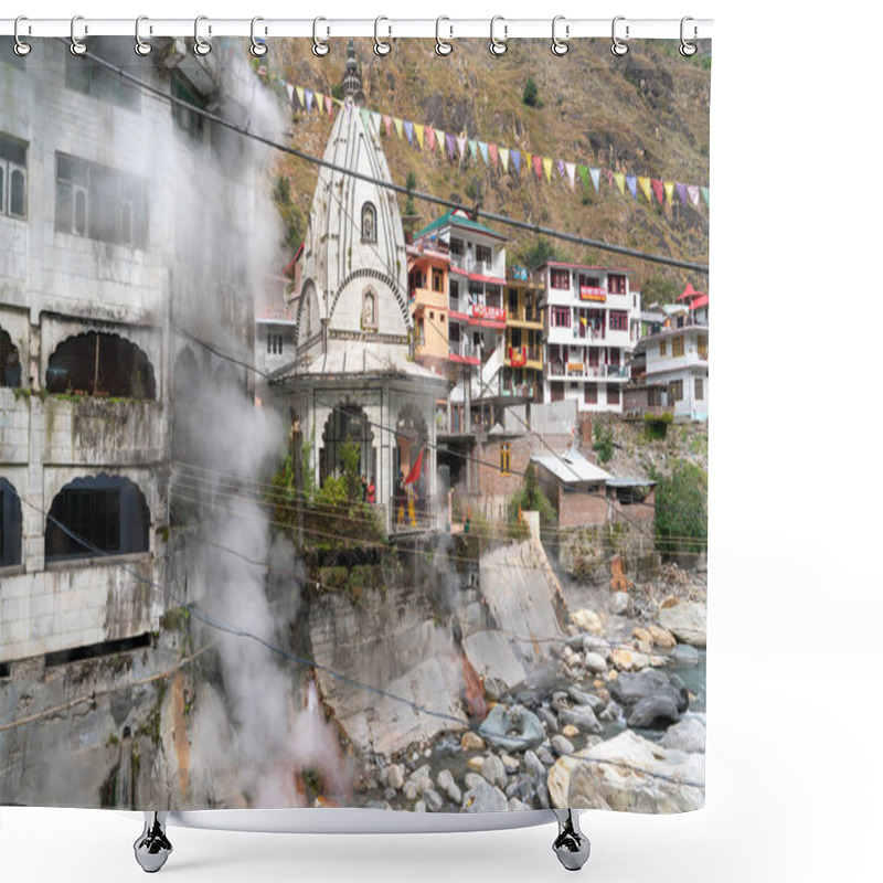 Personality  Manikaran, India - October 20, 2018: View Of Gurudwara Shri Manikaran Sahib. Shower Curtains