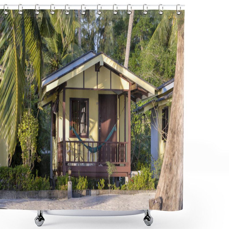 Personality  Tropical House On Sand Beach In Thailand Shower Curtains