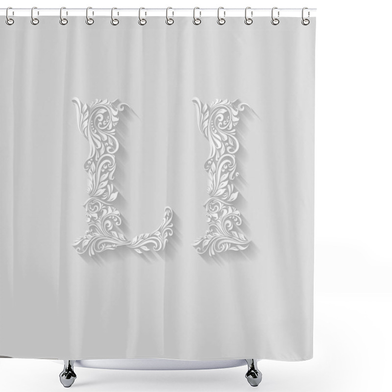 Personality  Decorated Floral Letter L Shower Curtains