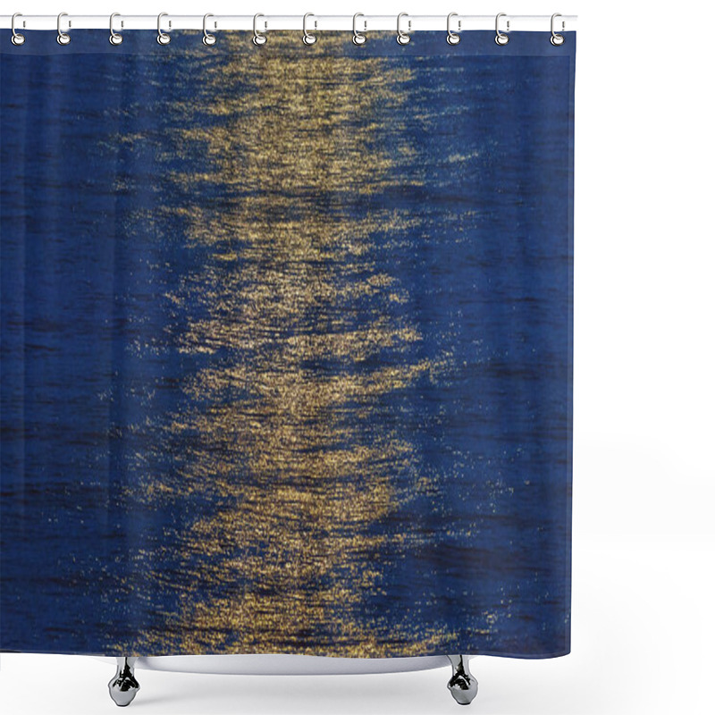 Personality  Reflection From The Full Moon Over A Calm Sea With Ripples Durin Shower Curtains