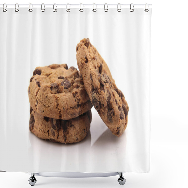 Personality  Cookies On White Background Shower Curtains