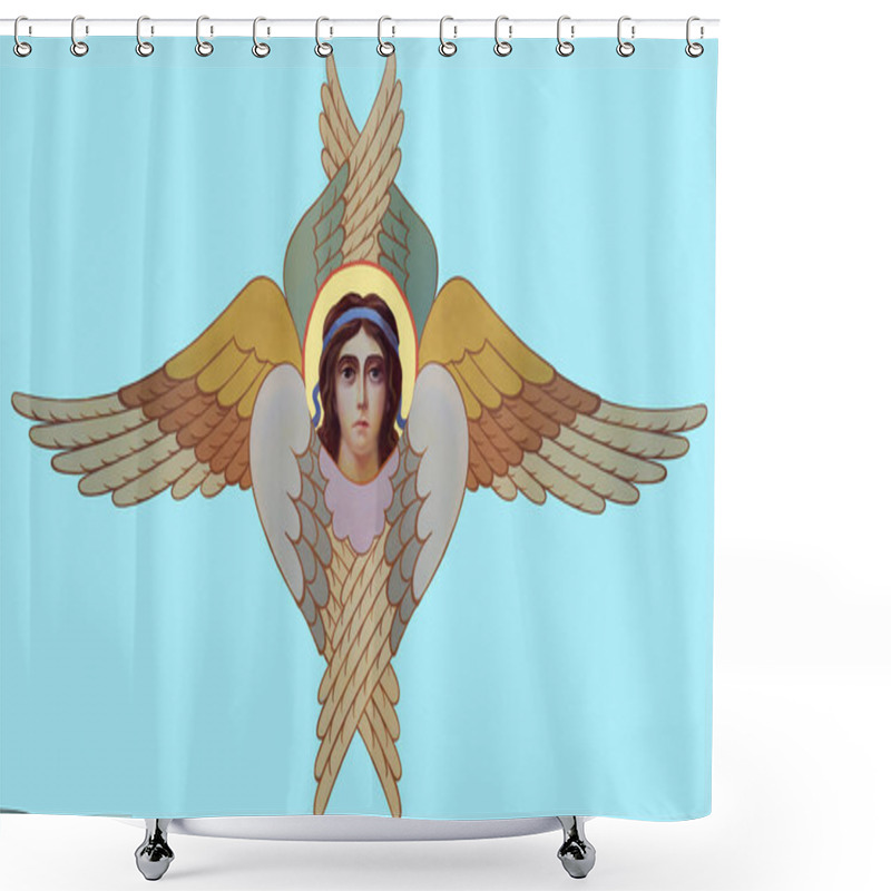 Personality  Icon Of The Six-winged Cherub. Shower Curtains