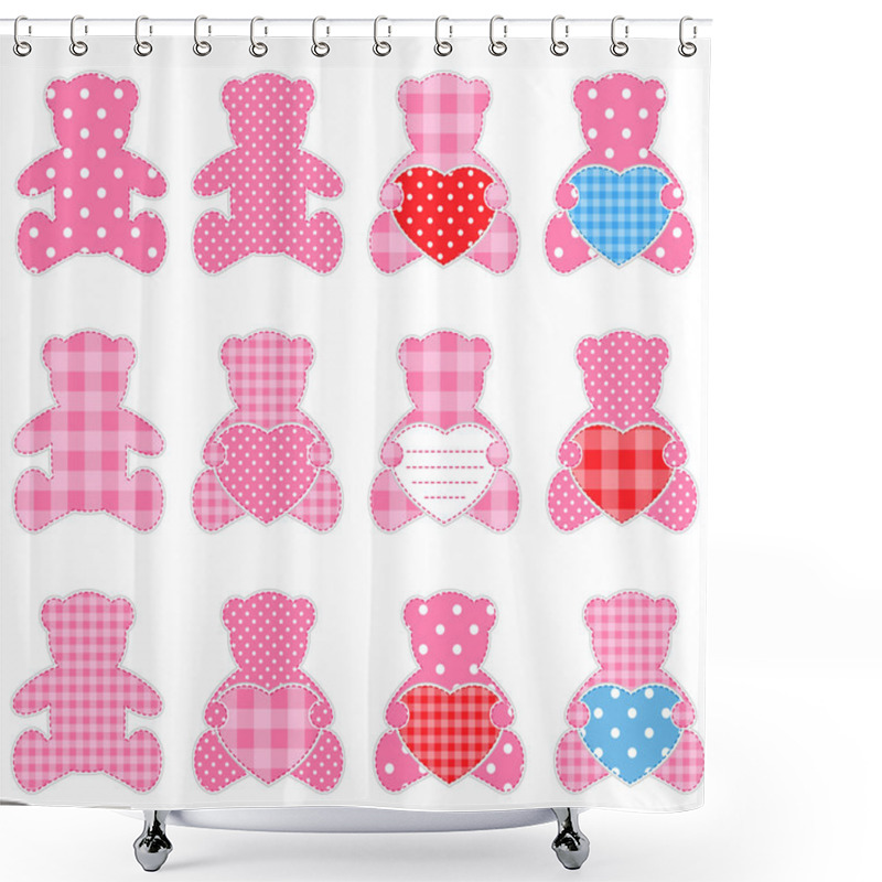 Personality  Twelve Pink Bears Shower Curtains