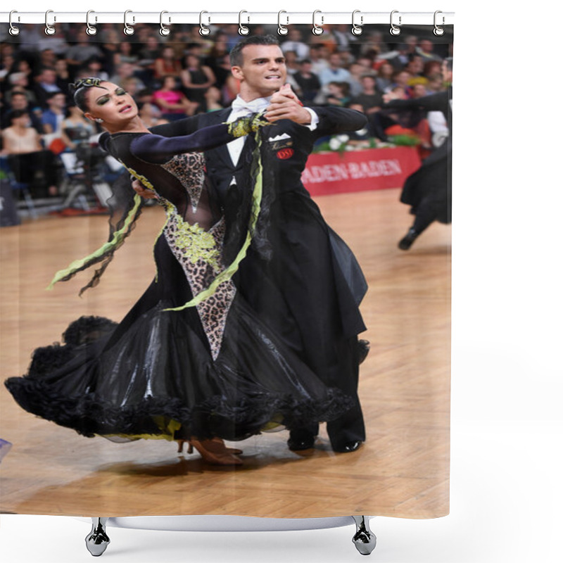 Personality  Ballroom Dance Couple, Dancing At The Competition Shower Curtains