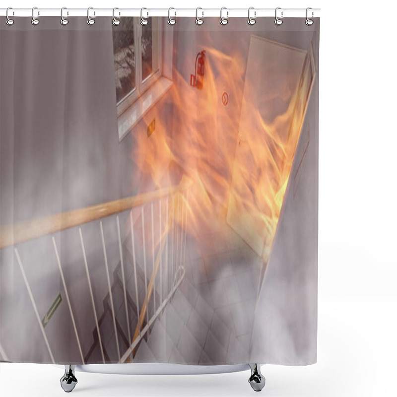 Personality  Fire In The Building Shower Curtains