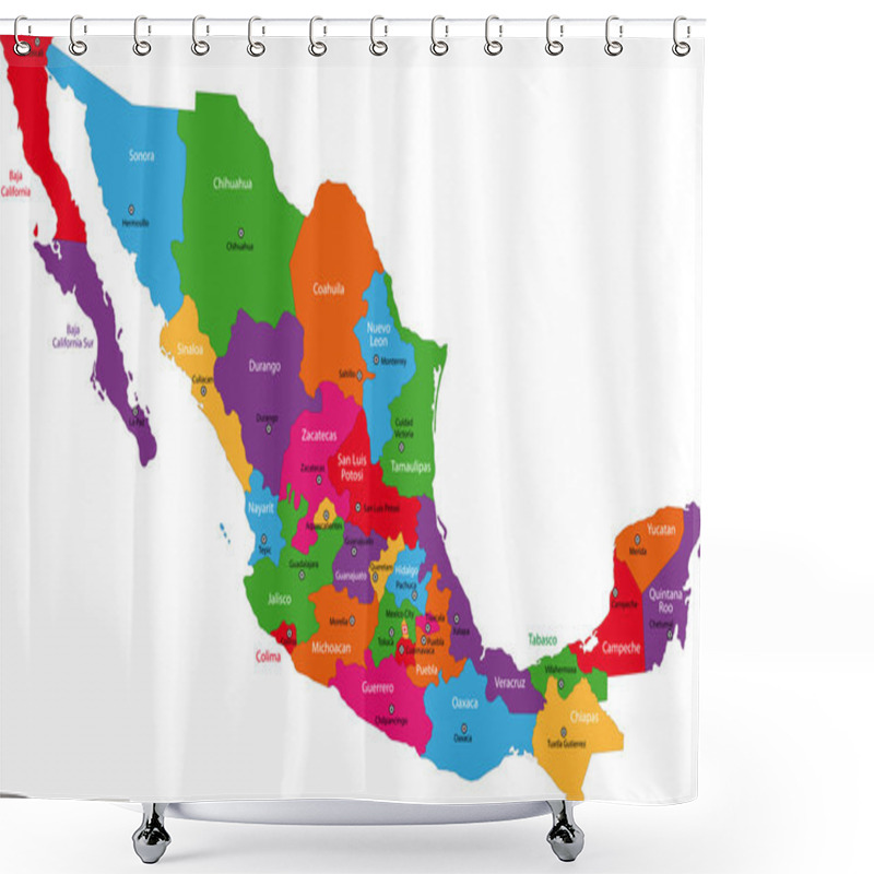 Personality  Mexico Map Shower Curtains